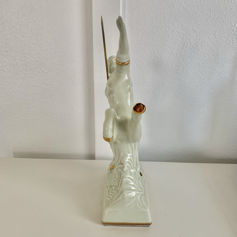 Vintage REMY MARTIN Centaur Limoges Cognac Empty Bottle Ceramic Gold Ivory - Picture 2 of 16